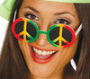 GP18224 – Hippie Brille Karneval Peace Zeichen – Farbe: Mehrfarbig
