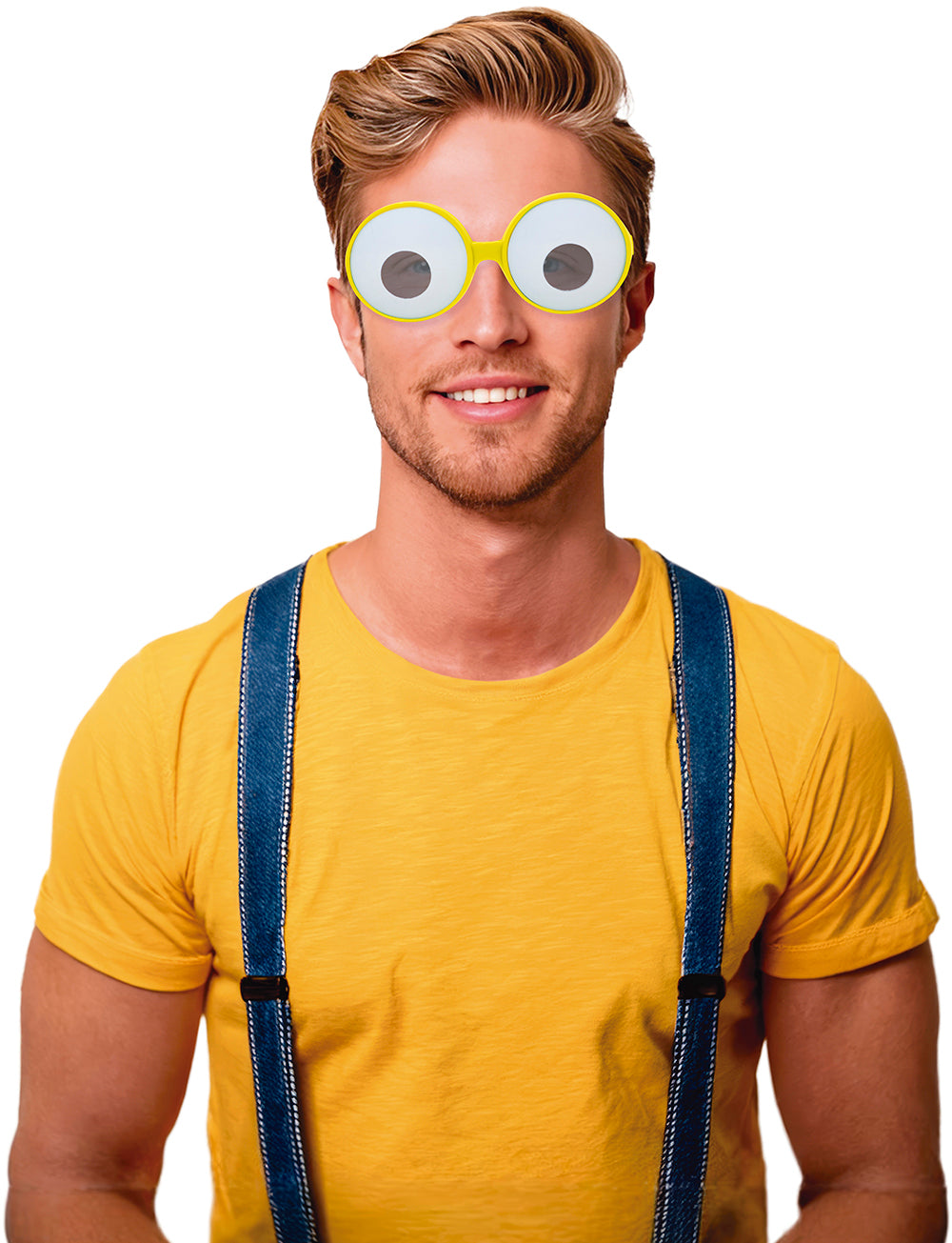 GP18232 – Videospiel Comicaugen Brille Gelbe – Farbe: Weiß