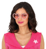 GP18238 – Hippie Herzbrille Karneval Party Accessoire – Farbe: Pink