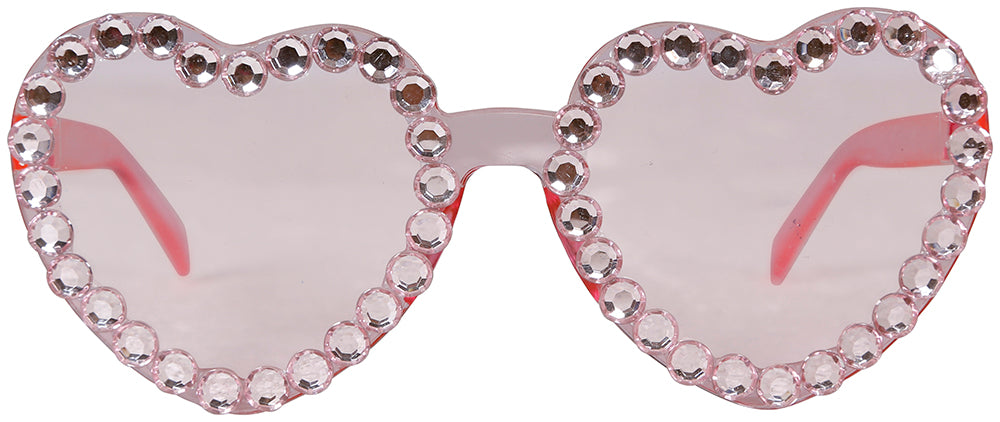 GP18238 – Hippie Herzbrille Karneval Party Accessoire – Farbe: Pink