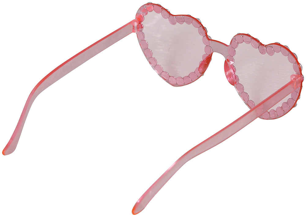 GP18238 – Hippie Herzbrille Karneval Party Accessoire – Farbe: Pink