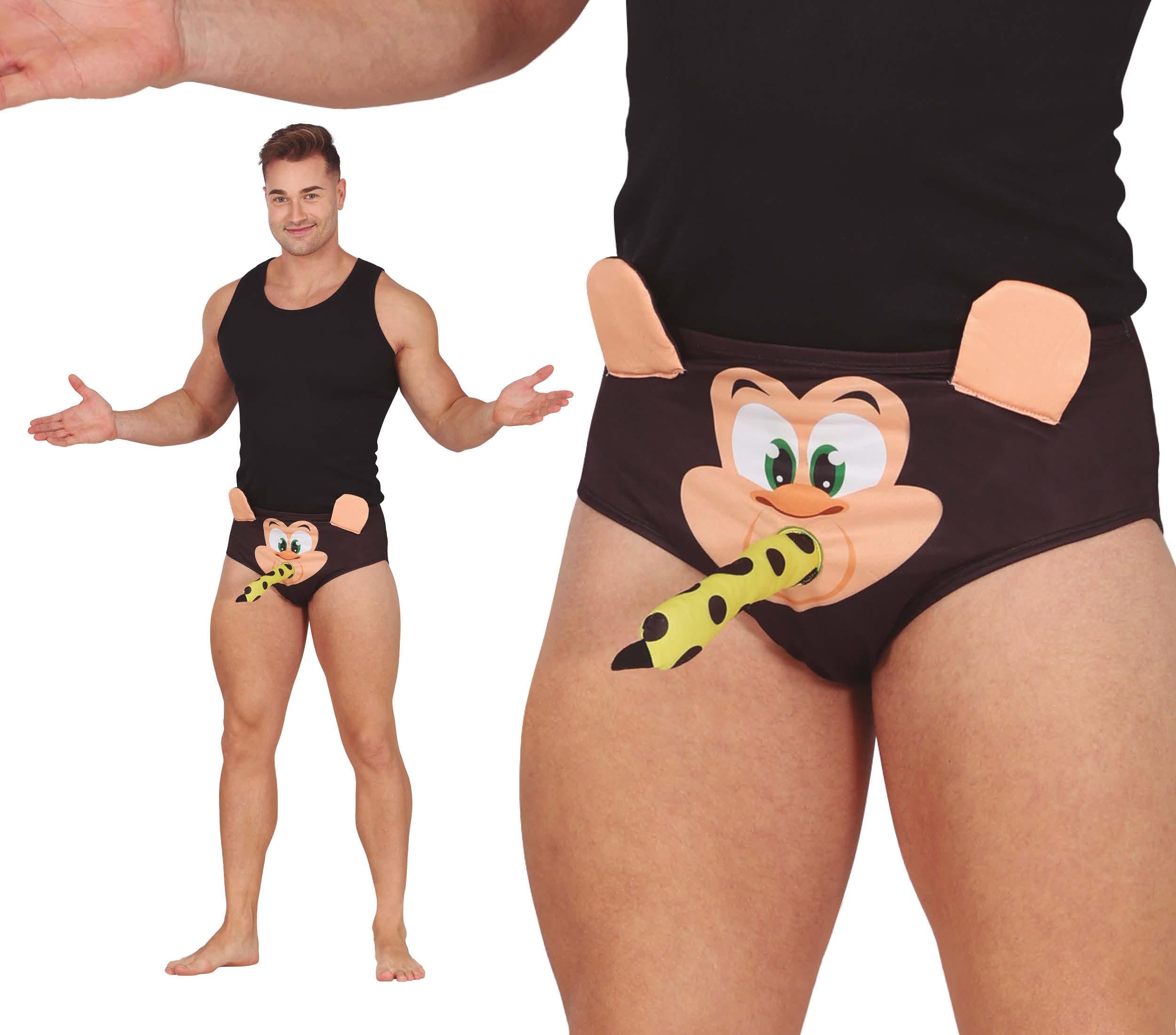GP18293 – Junggesellenabschied Gorilla Humorvolle Unterhose – Farbe: Schwarz