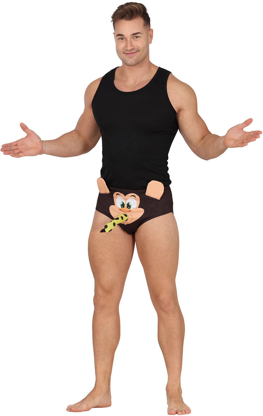 GP18293 – Junggesellenabschied Gorilla Humorvolle Unterhose – Farbe: Schwarz, Ansicht 2