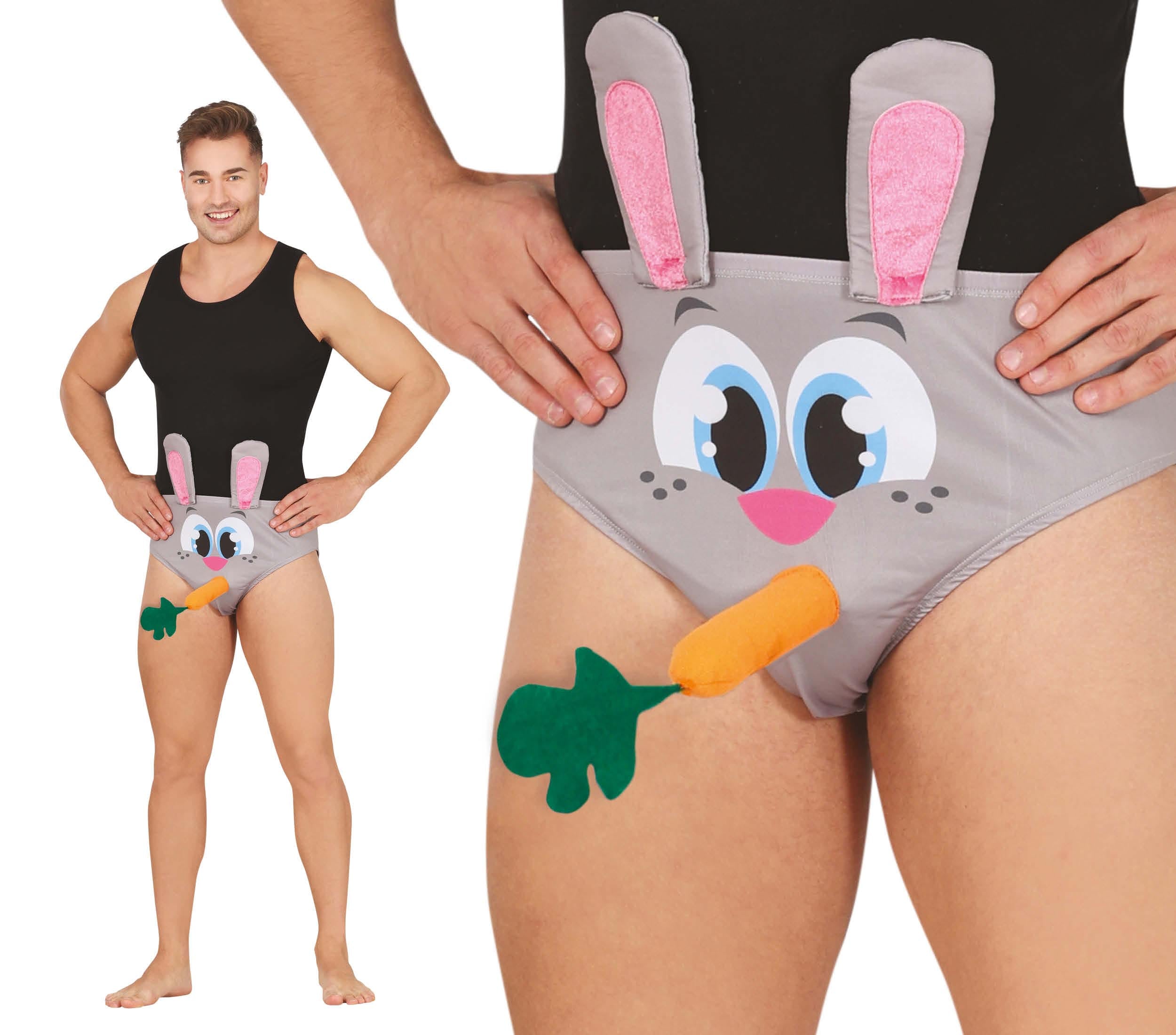 GP18294 – Junggesellenabschied Hase Lustige Unterhose – Farbe: Grau