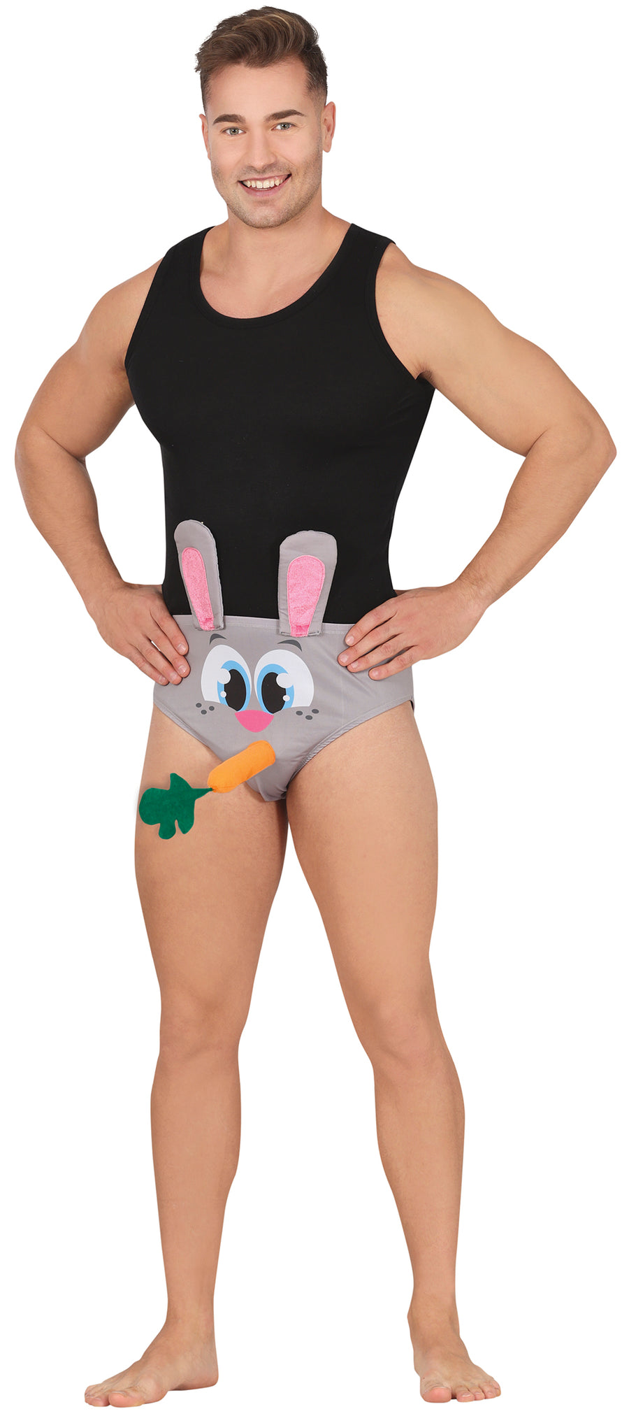 GP18294 – Junggesellenabschied Hase Lustige Unterhose – Farbe: Grau, Ansicht 2