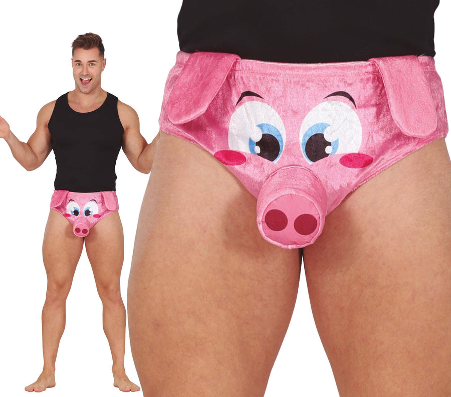Schweinchen Unterhose für Herren pink