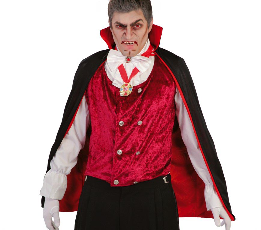 Vampir Umhang für Erwachsene 90 cm schwarz rot