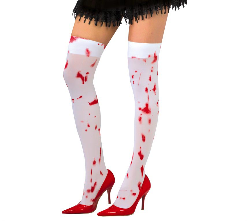 GP18336 – Halloween Blutige Strümpfe Weiße Theater – Farbe: Weiß
