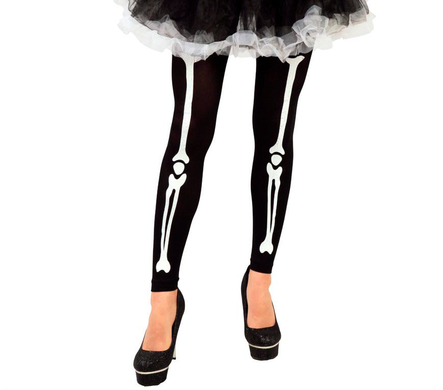 GP18337 – Skelett Halloween Strumpfhose Grusel – Farbe: Schwarz