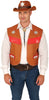 GP18347 – Cowboys Sheriff Weste Western Accessoire – Farbe: Braun