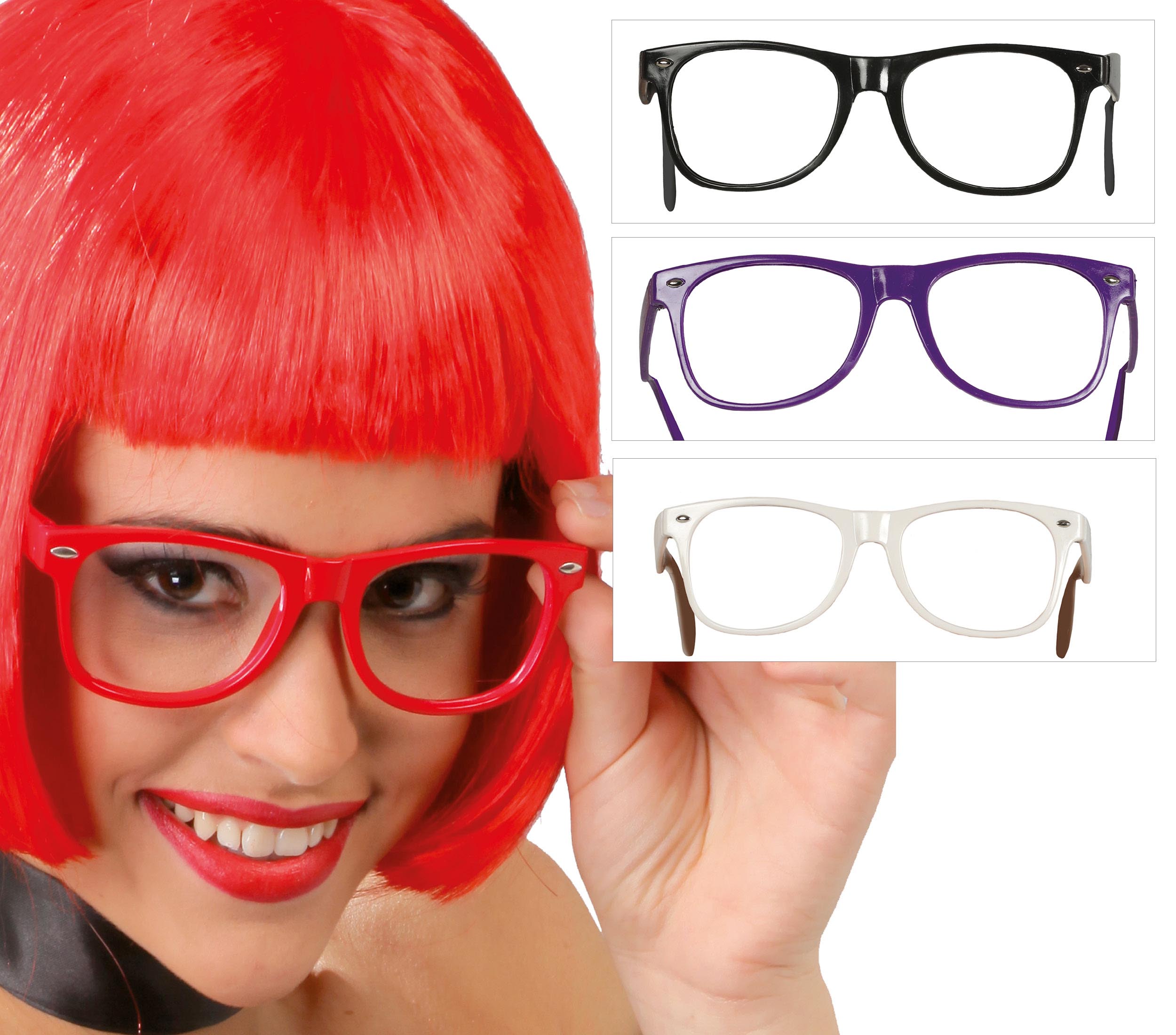 GP18361 – Retro Brillen Nerdstyle 80s 90s Party – Farbe: Mehrfarbig