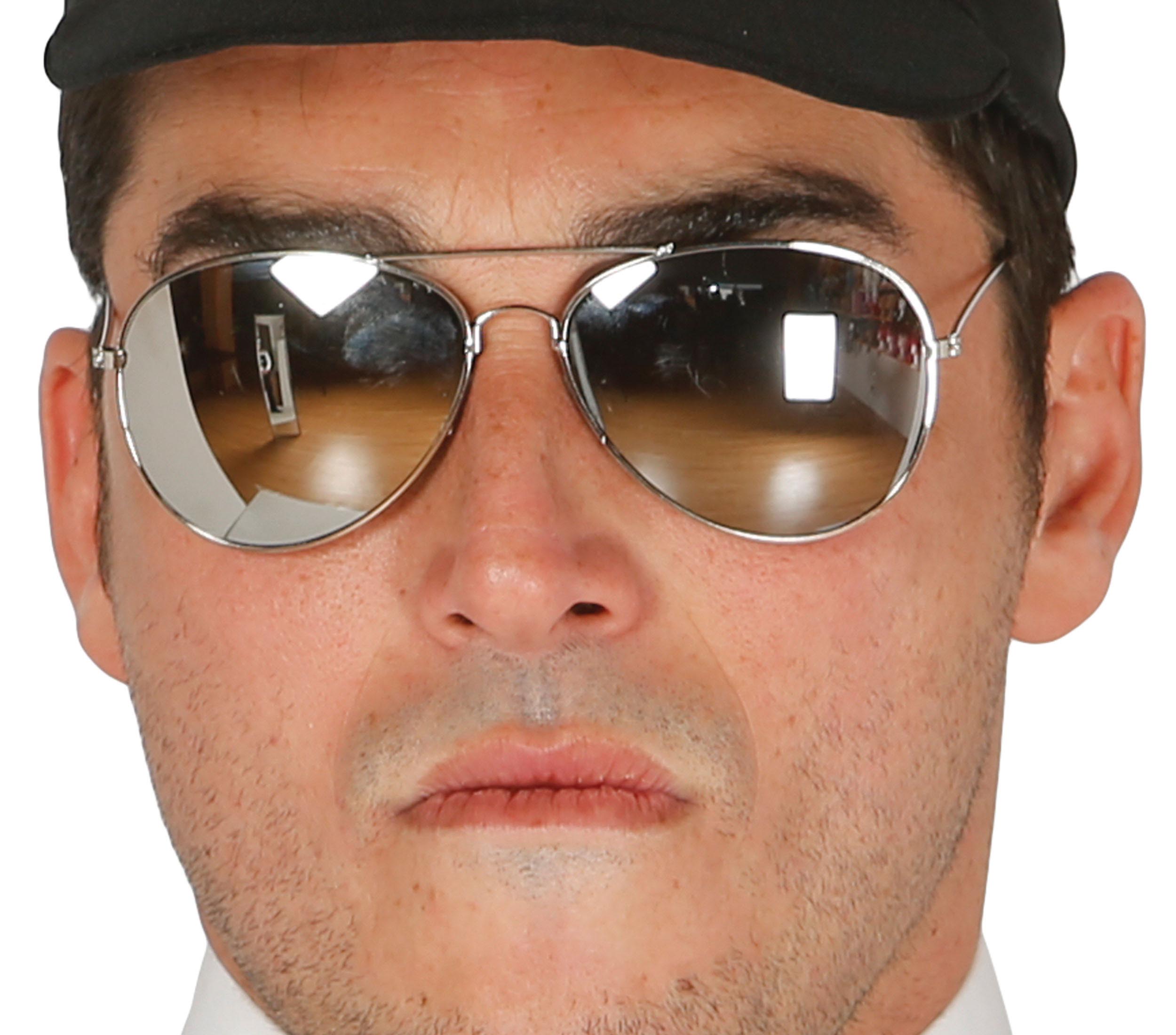 GP18364 – Polizei Sonnenbrillen Spiegelglas Karneval – Farbe: Schwarz