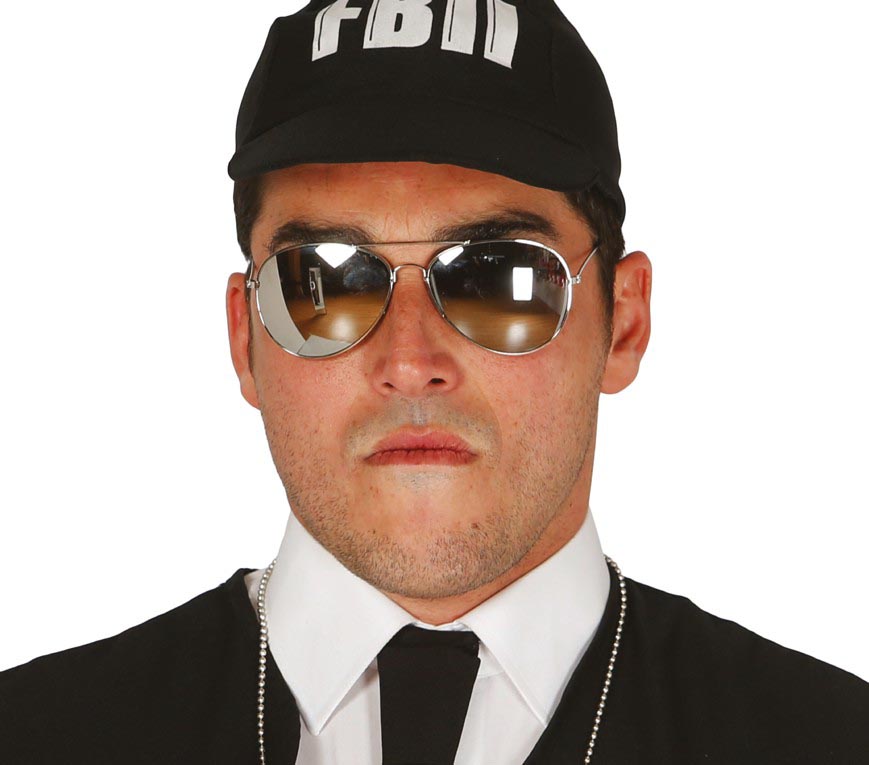 GP18364 – Polizei Sonnenbrillen Spiegelglas Karneval – Farbe: Schwarz, Ansicht 2