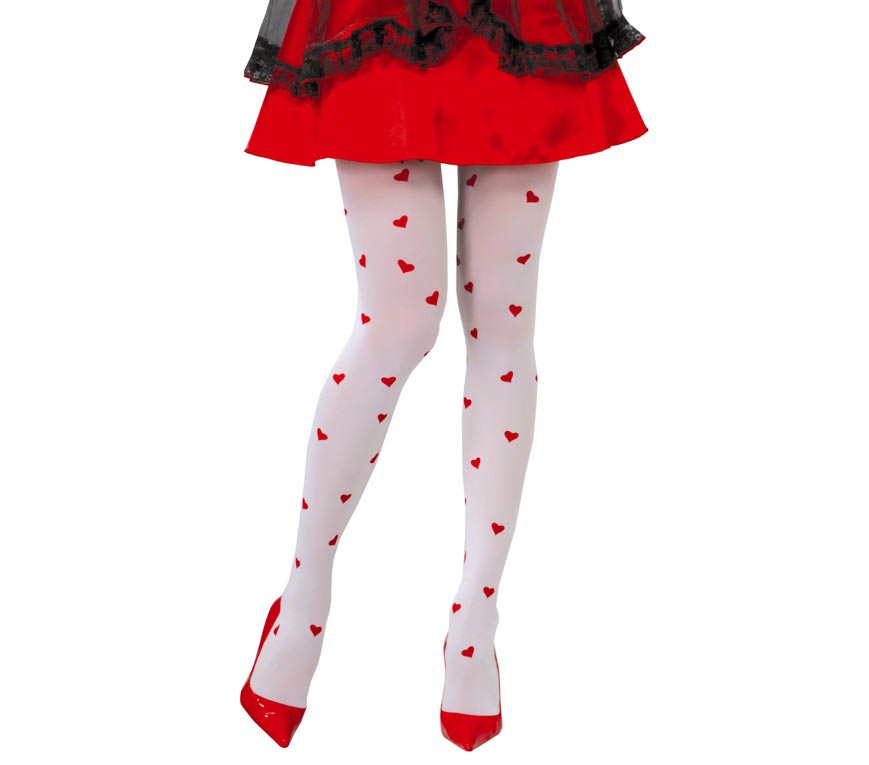 GP18374 – Karneval Herz-Strumpfhose World Book Day – Farbe: Weiß, Ansicht 2