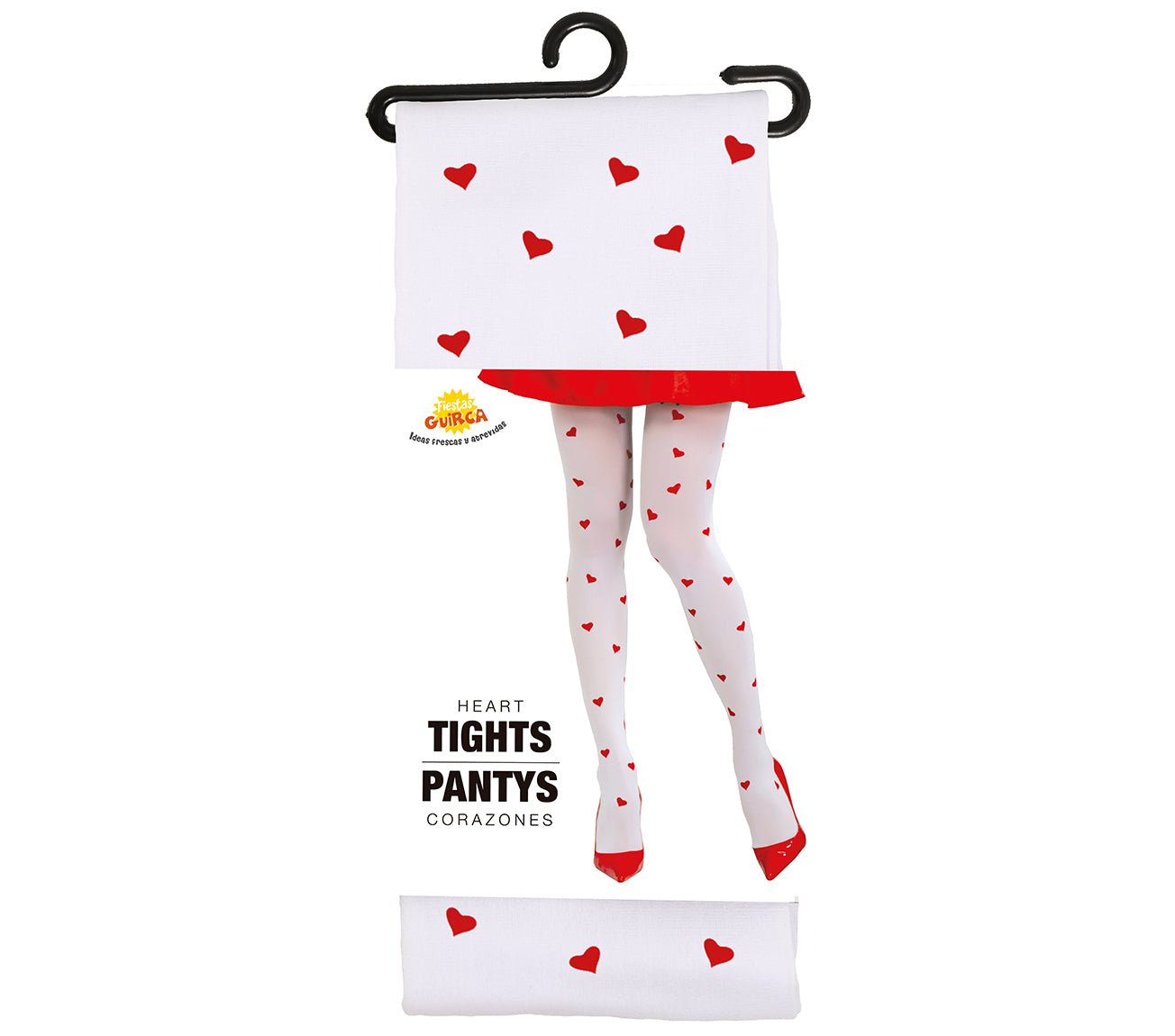 GP18374 – Karneval Herz-Strumpfhose World Book Day – Farbe: Weiß