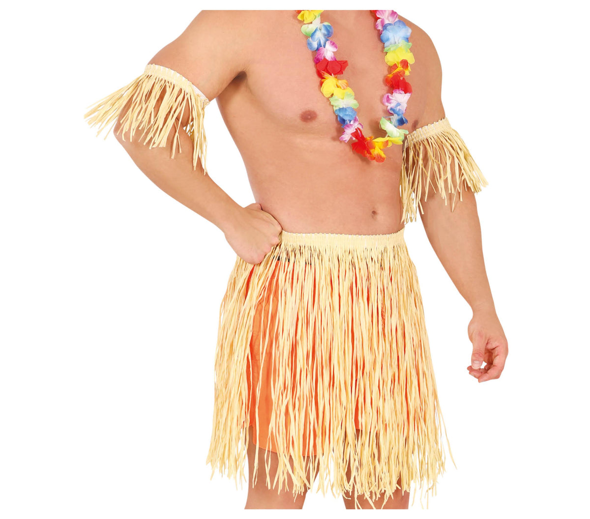 GP18394 – Hawaiianisches Sommer Set Hula Grasrock – Farbe: Natural