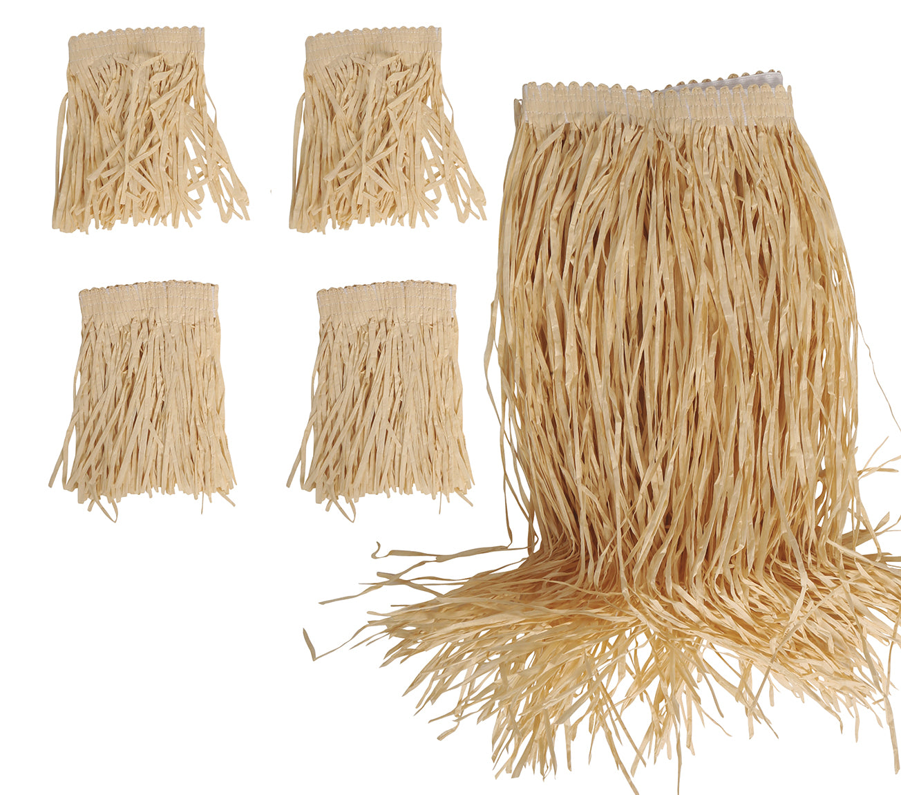 GP18394 – Hawaiianisches Sommer Set Hula Grasrock – Farbe: Natural