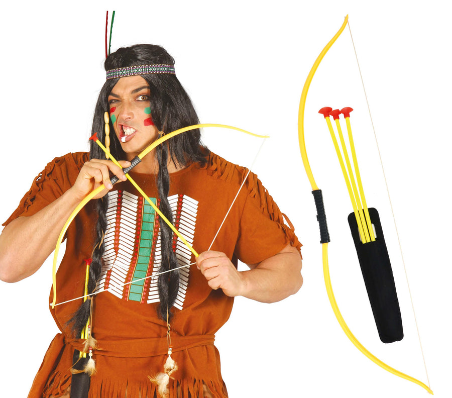 Indianer Bogen für Erwachsene mit Pfeilen 75 cm