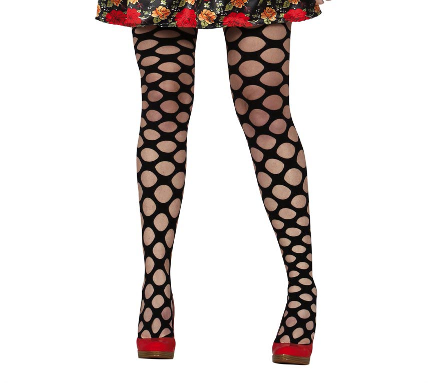 GP18470 – Tag Der Toten Halloween Netzstrumpfhose – Farbe: Schwarz, Ansicht 2