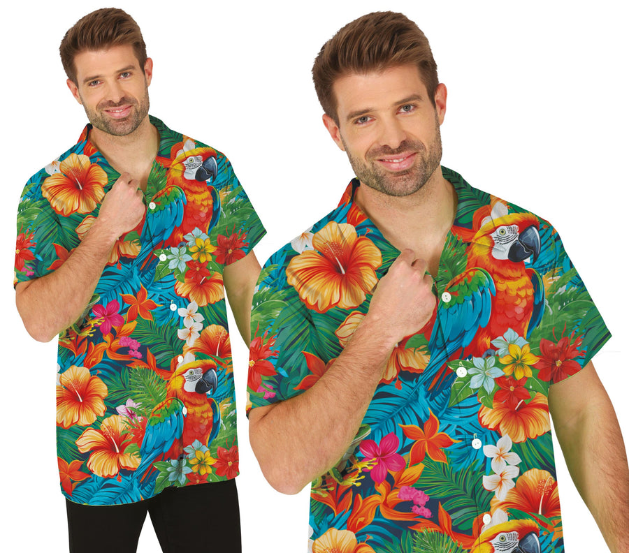 Blumen Hawaiihemd für Herren kurzarm bunt
