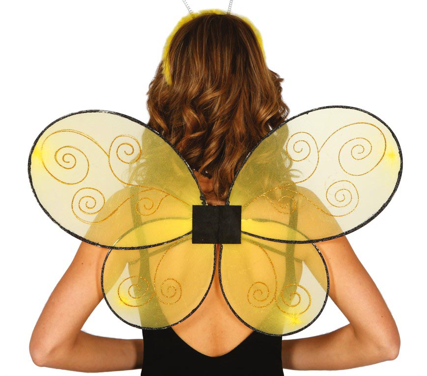 Bienen Flügel für Kinder 52 x 42 cm gelb