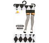 GP18658 – Clown Karneval Überknie Strümpfe Harlekin – Größe: Standard