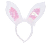 Hasenohren Haarreif für Damen weiß rosa, Bild 3