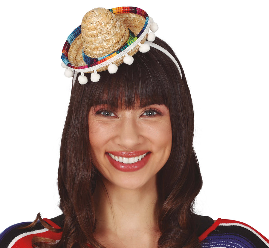 Mini Sombrero Haarreif für Damen Mexiko
