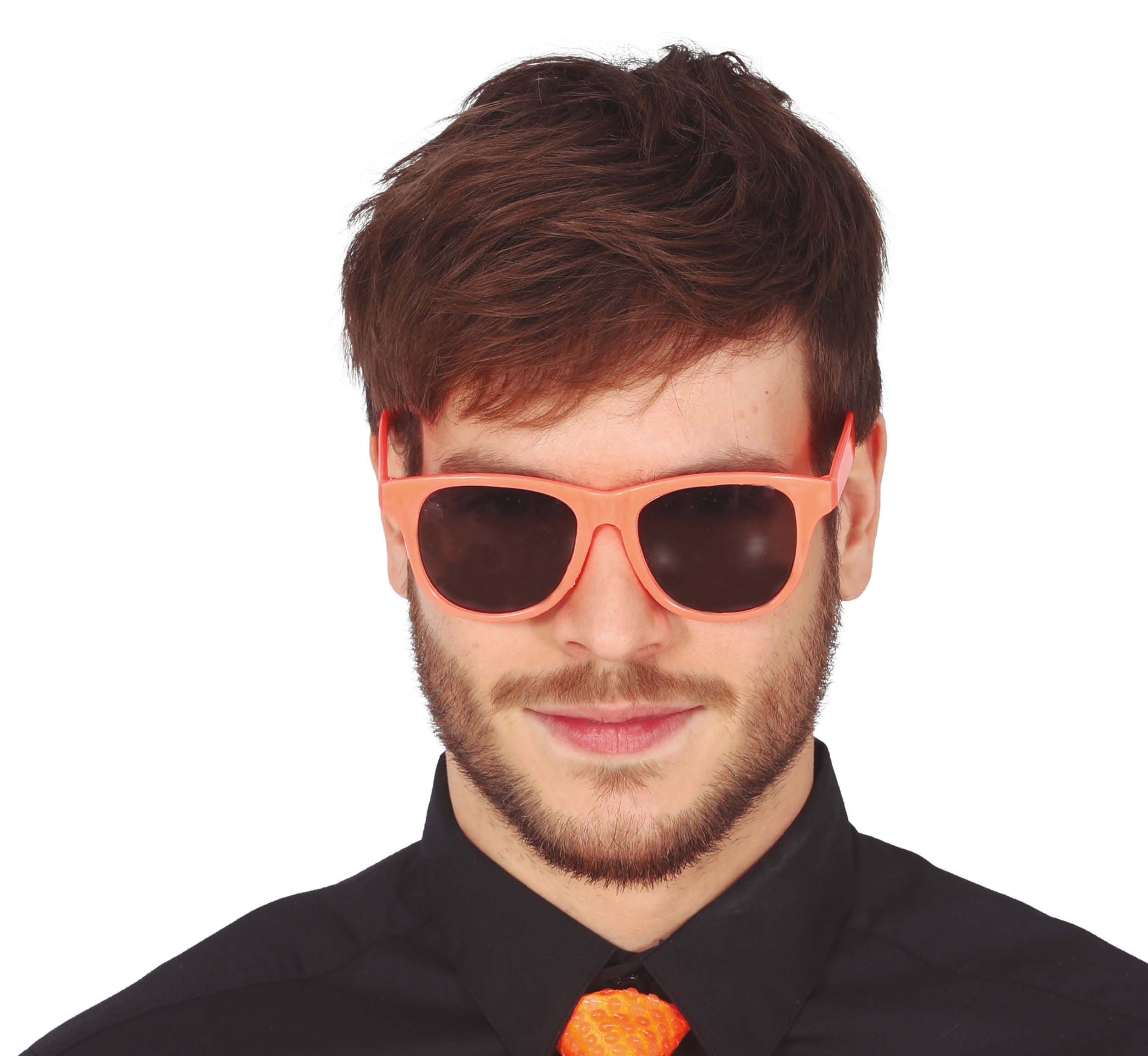 GP18842 – 80Er Jahre Neon Rosa Stilvolle Partybrille – Farbe: Orange