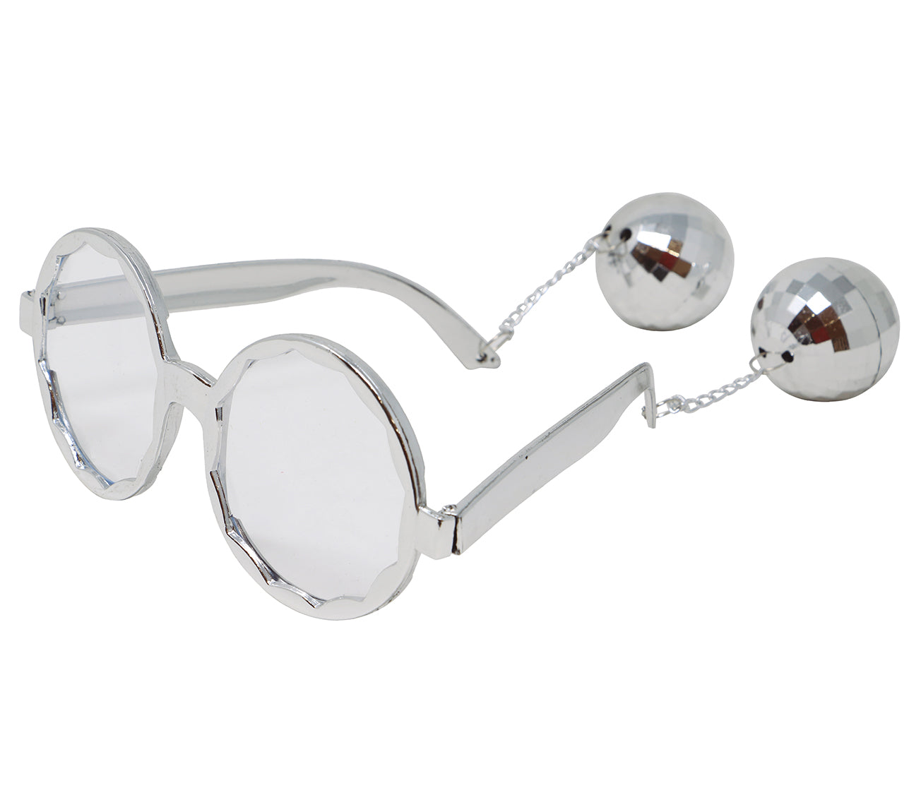 GP18854 – 70s Disco Brille Runde Gläser – Farbe: Silber