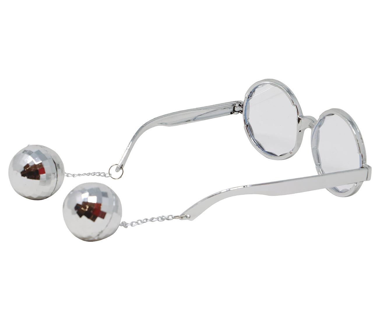 GP18854 – 70s Disco Brille Runde Gläser – Farbe: Silber