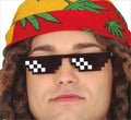 Pixel Brille für Erwachsene schwarz 8 Bit