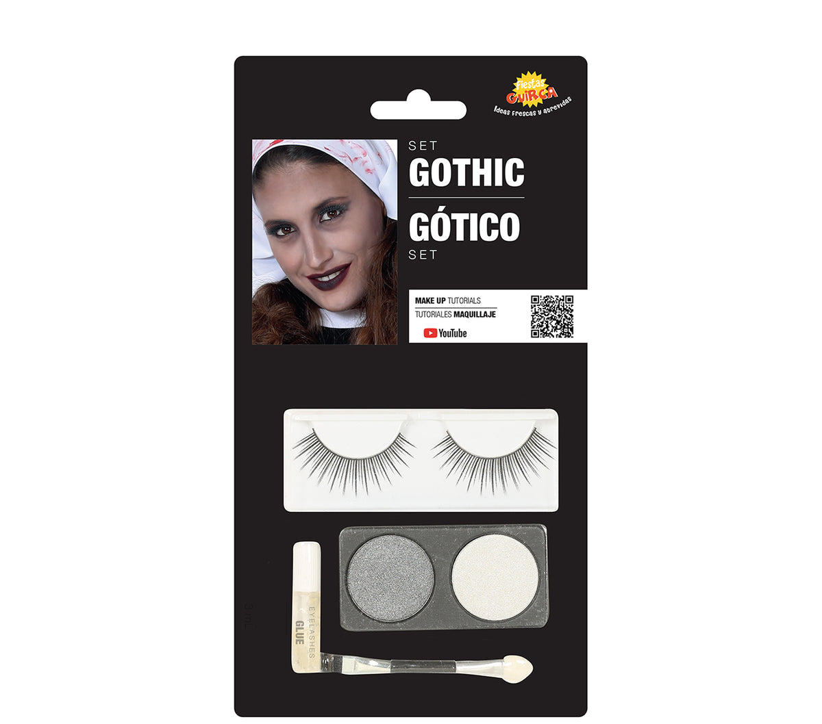 GP15715 – Augen Schminkset mit künstlichen Wimpern – Farbe: Pink / Lila, Silber / Weiß