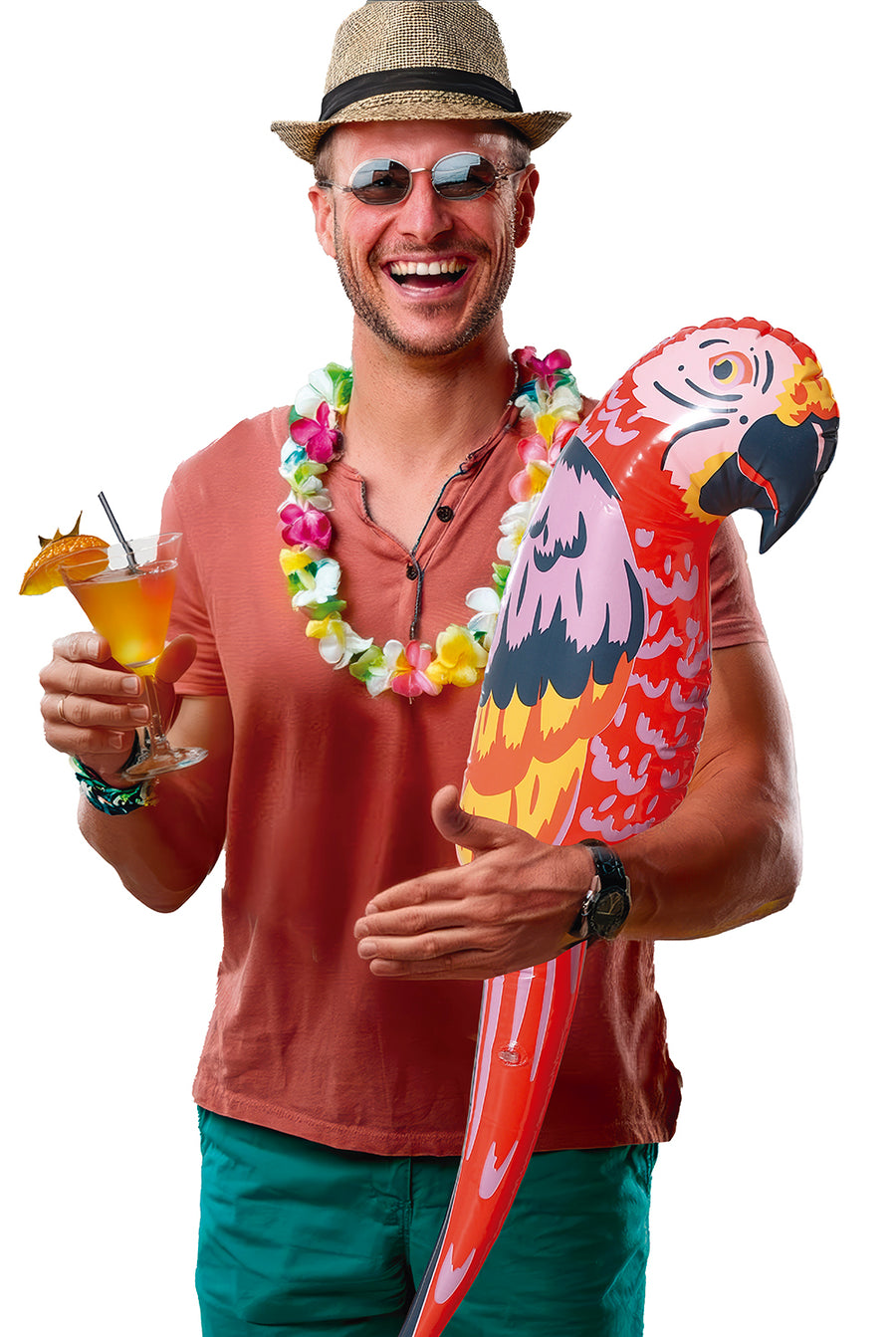 Papagei aufblasbar 105 cm Hawaii Deko
