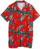 GP18930 – Hawaiianisches Tropenhemd Papagei Rot – Größe: 48 - 50 (M) – Farbe: Rot