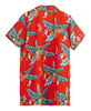GP18930 – Hawaiianisches Tropenhemd Papagei Rot – Größe: 48 - 50 (M) – Farbe: Rot