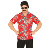 Hawaiihemd für Herren mit Papageien rot, Bild 4