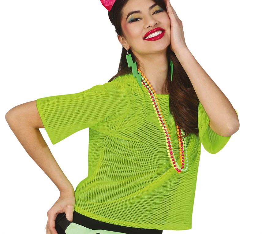 GP18946 – 80s Neon Tanzshirt Karneval Fashion – Farbe: Grün