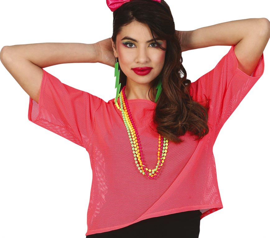 GP18946 – 80s Neon Tanzshirt Karneval Fashion – Farbe: Pink