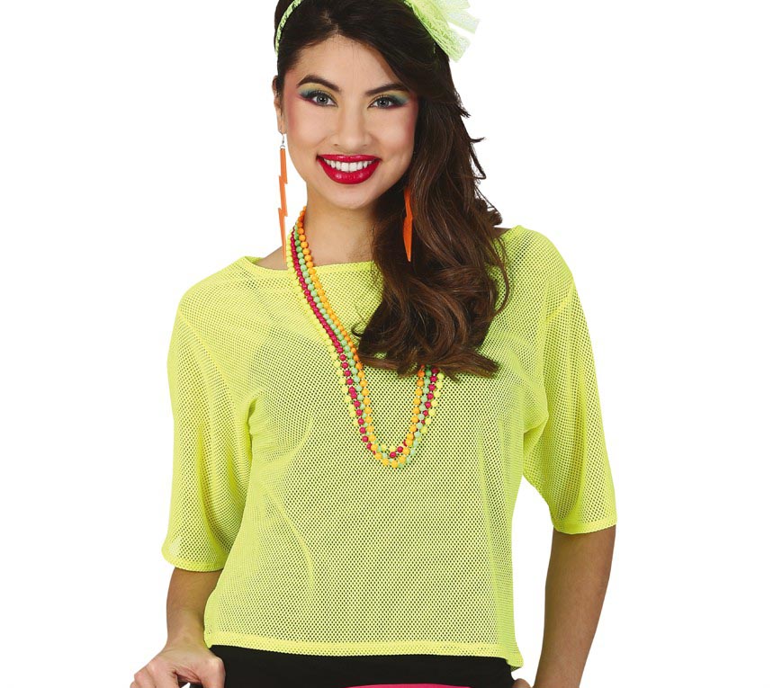GP18946 – 80s Neon Tanzshirt Karneval Fashion – Farbe: Gelb