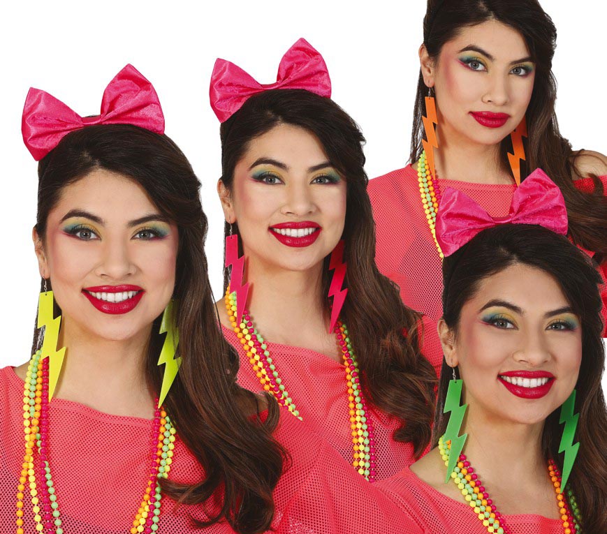 Neon Blitz Ohrringe für Damen 10 cm