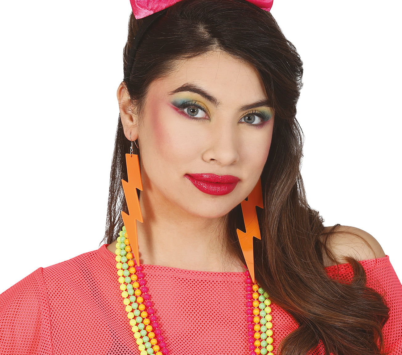 GP18957 – Neon Blitz Ohrhänger 80s Karneval – Farbe: Mehrfarbig