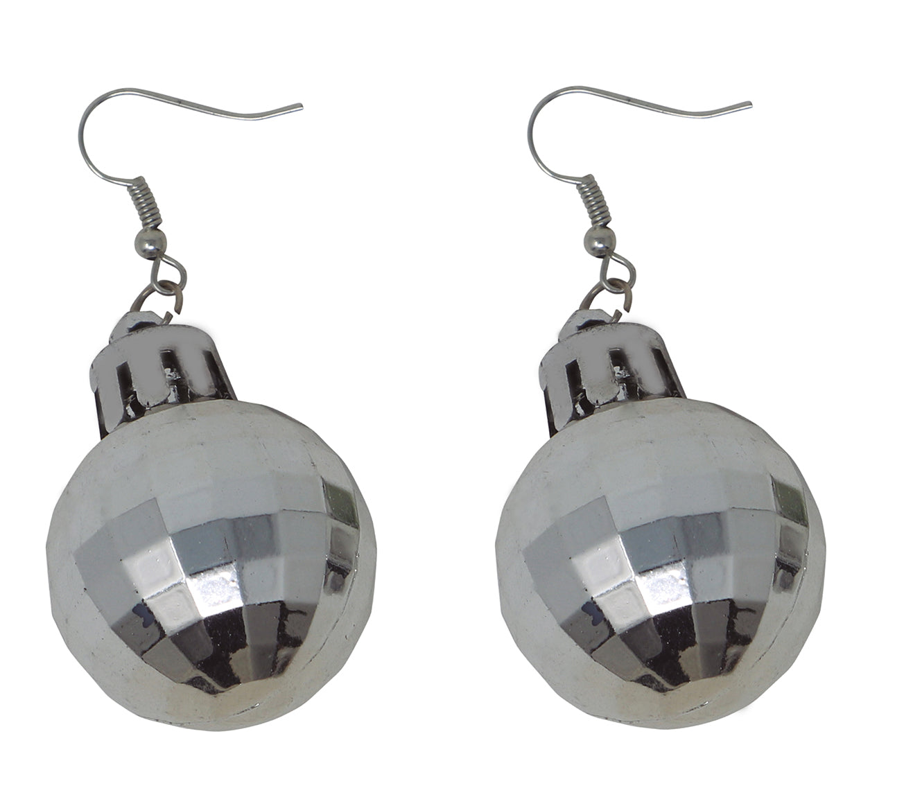 GP18964 – 70s Disco Kugel Ohrringe Tanzparty – Farbe: Silber