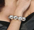 Discokugel Armband für Damen 3 cm silber
