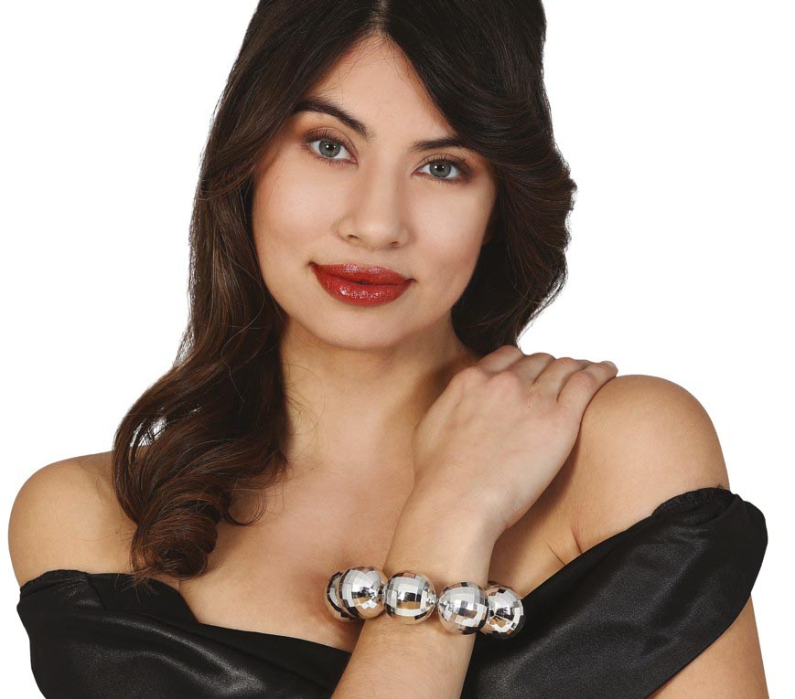GP18966 – Disco Fieber Armband Funkelnd Karneval – Farbe: Metallic, Ansicht 2