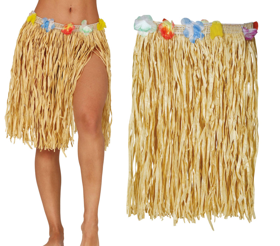 Hawaii Rock für Damen 40 cm mit Blüten