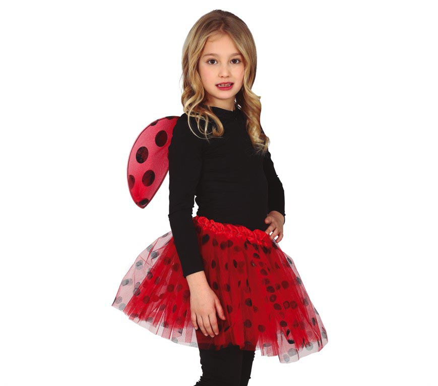 GP18979 – Marienkaefer Fluegel Tutu Kostuem Set – Farbe: Rot
