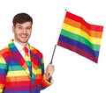 Regenbogenflagge mit Stab 35 x 45 cm