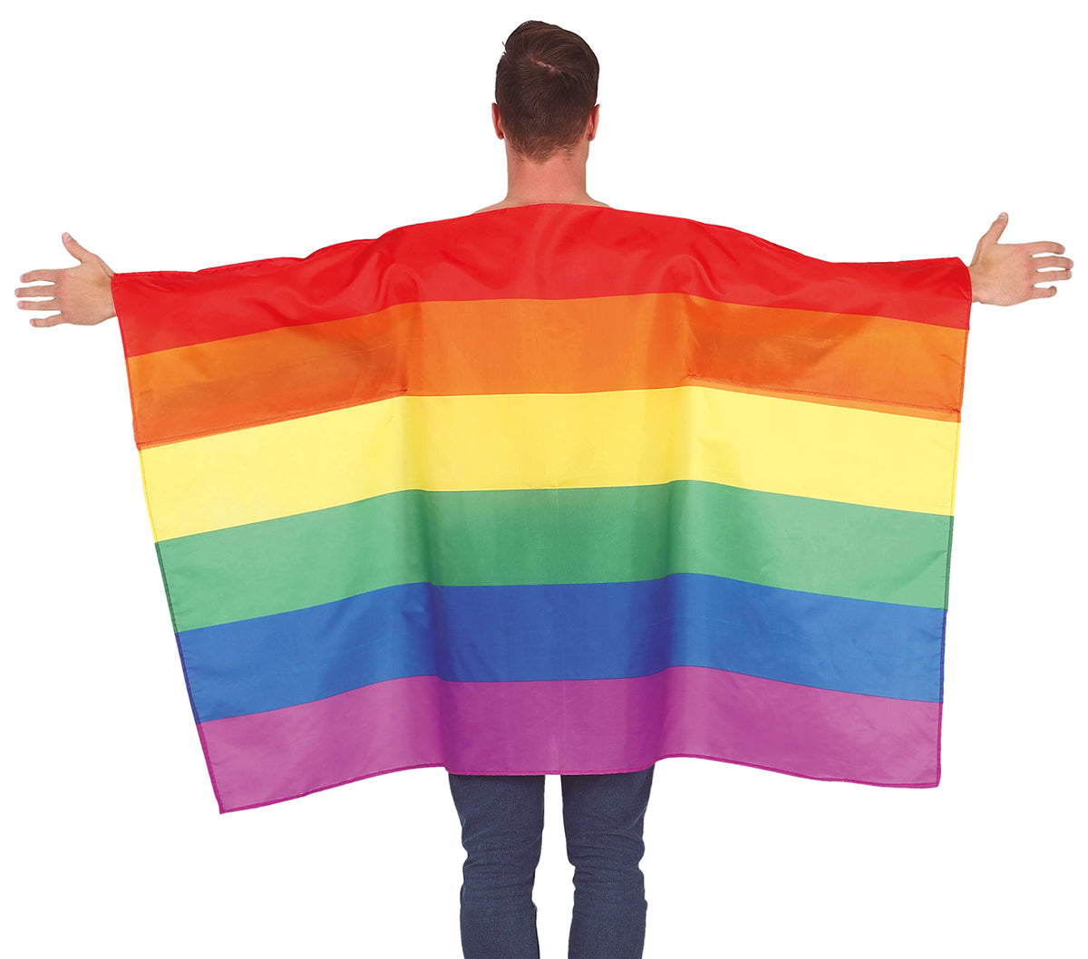 GP18988 – Regenbogen Cape Kostüm Karneval – Farbe: Mehrfarbig