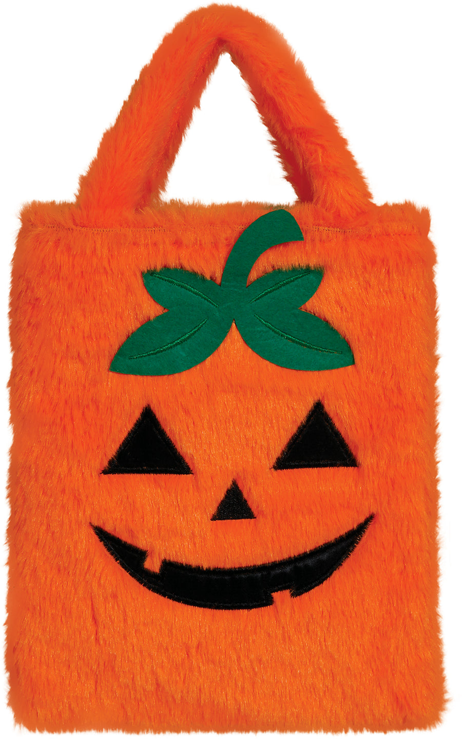 GP19001 – Halloween Kürbis Tasche Kürbisgesicht Plüsch – Farbe: Orange, Schwarz, Ansicht 2